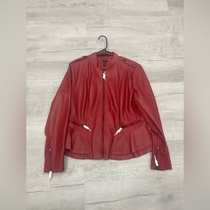 Women’s G.I.L.I Red Leather Motorcycle Jacket Size 14
